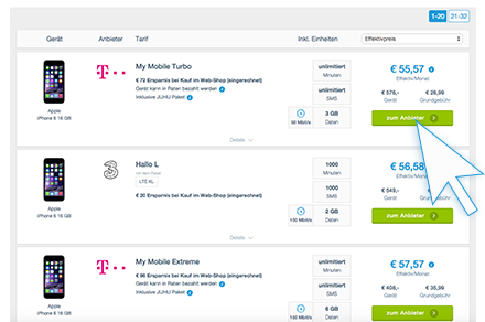 Günstigen Tarif finden & beim Anbieter abschließen